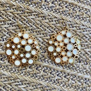 Gold & Cream abstract earrings!